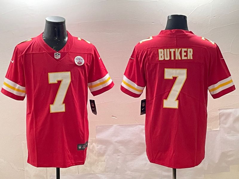 Men Kansas City Chiefs #7 Butker Red Second generations 2025 Nike Limited NFL Jersey style 1